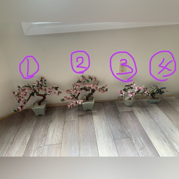 Elegant Pink Flower Bonsai Tree Home Accent - Picture 1 of 12
